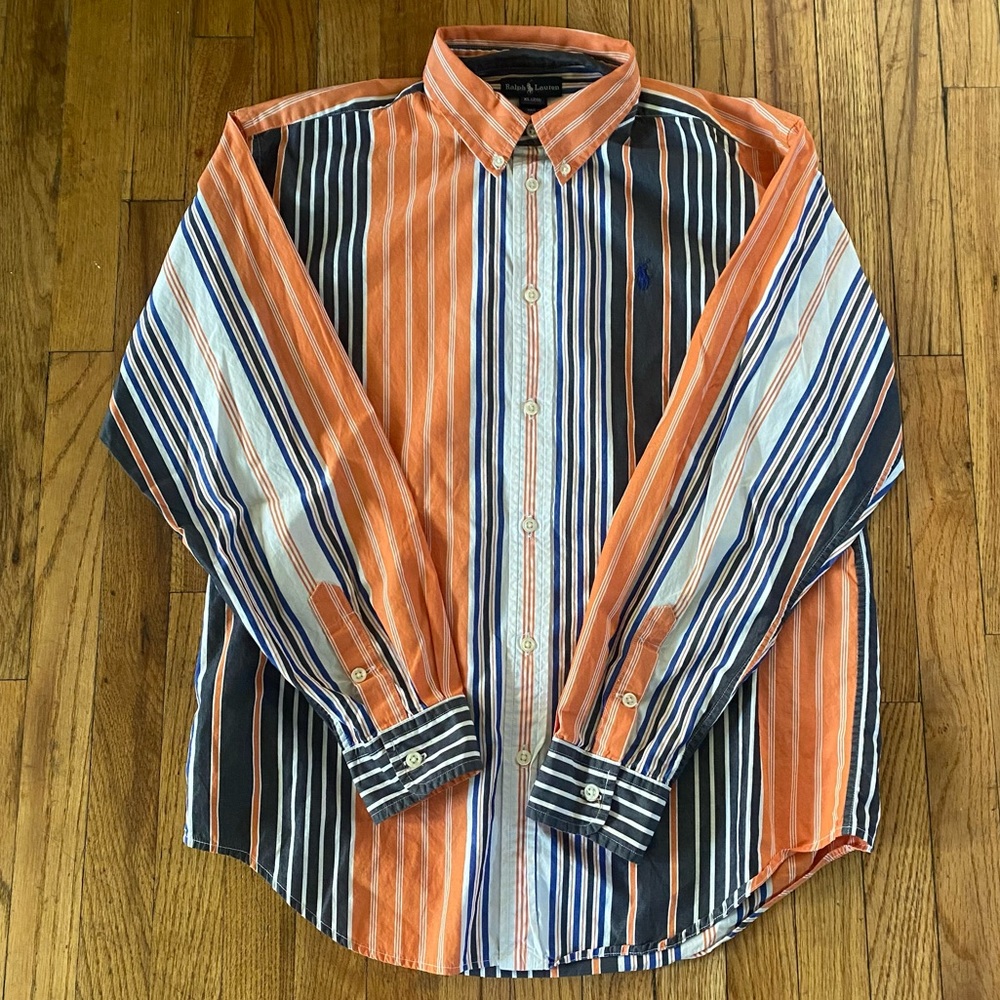 Vintage Polo Ralph Lauren Striped Long-Sleeve Button-Up Shirt
